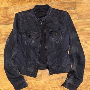 Women’s True Religion Moto Black Denim Jacket